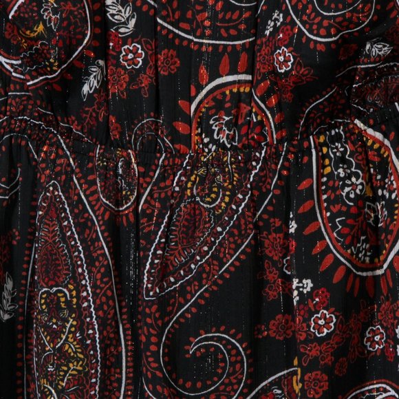 Daniel Rainn Women's Black Maroon Paisley Vika Crochet Detail Mini Dress NWT - Picture 9 of 9